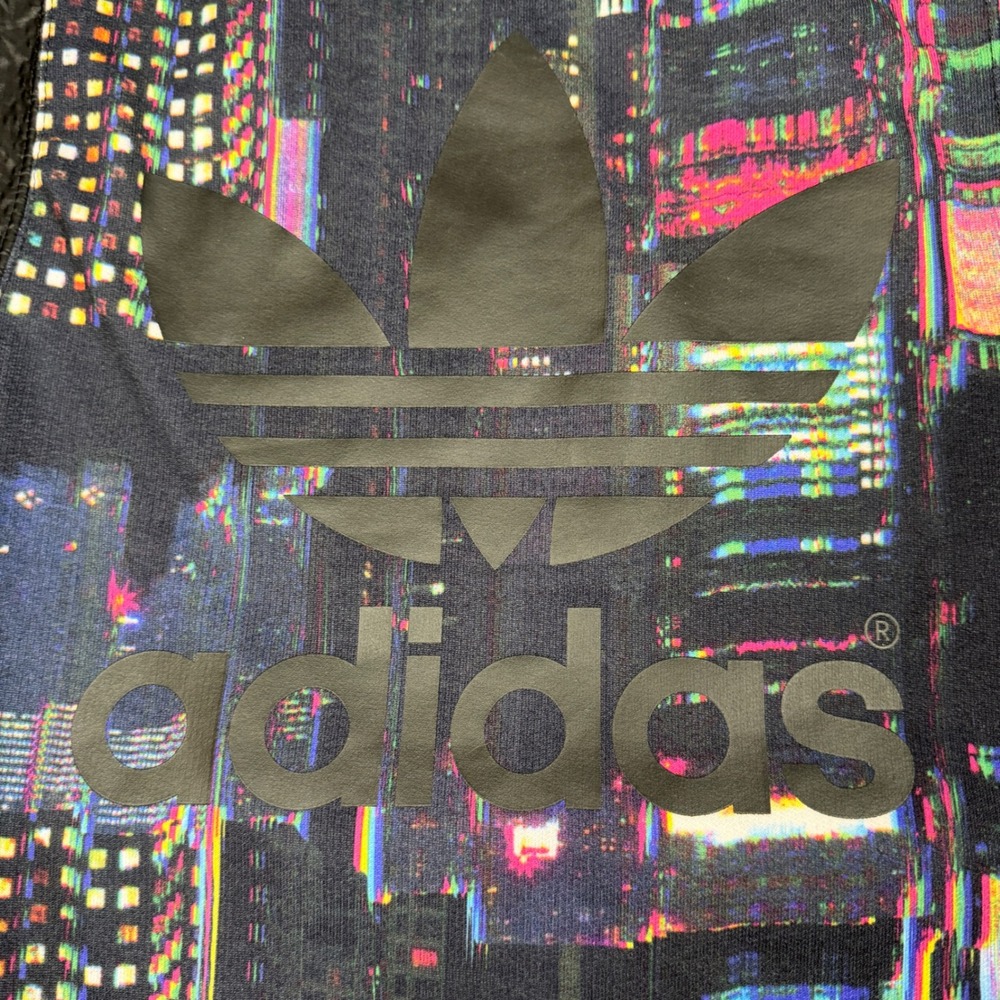 Adidas Originals City Lights Glitch Print Sleeveless Sweatshirt Trefoil XS